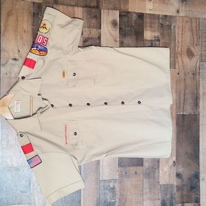 VTG Boy Scouts Of America Assistant Scouts Master Short Sleeve Shirt Sz L Men